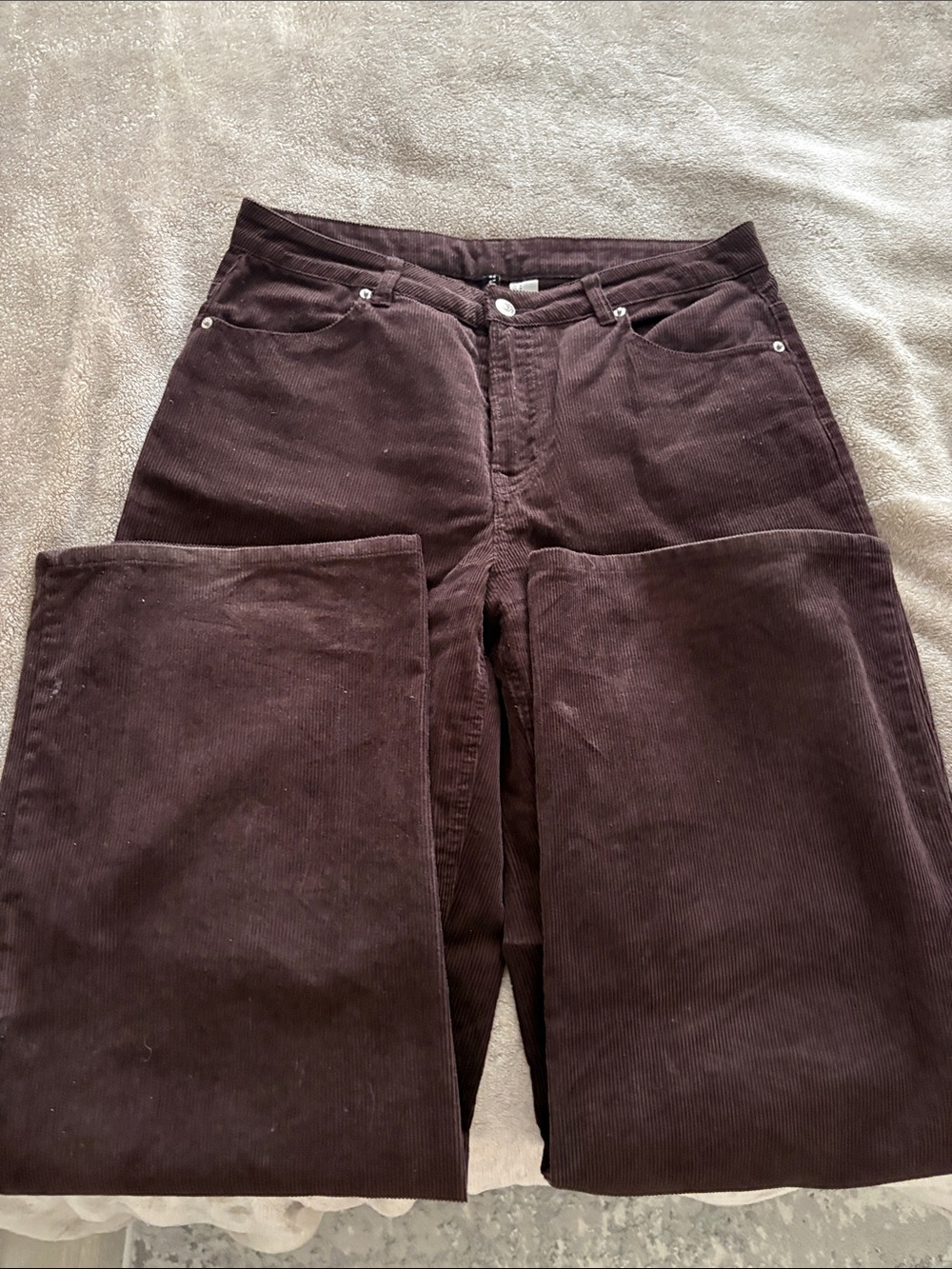 HM Women’s Corduroy Jeans in Dark Brown